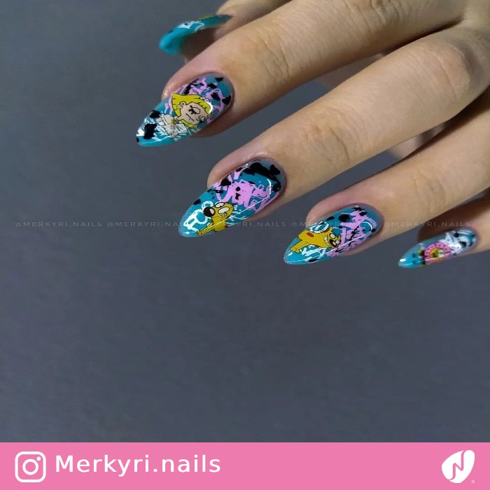 Graffiti Nails with CatDog